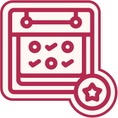 Icon of a calendar with a star badge