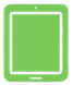 Green notebook or pad with a white margin at the top.