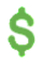 Green dollar sign symbol