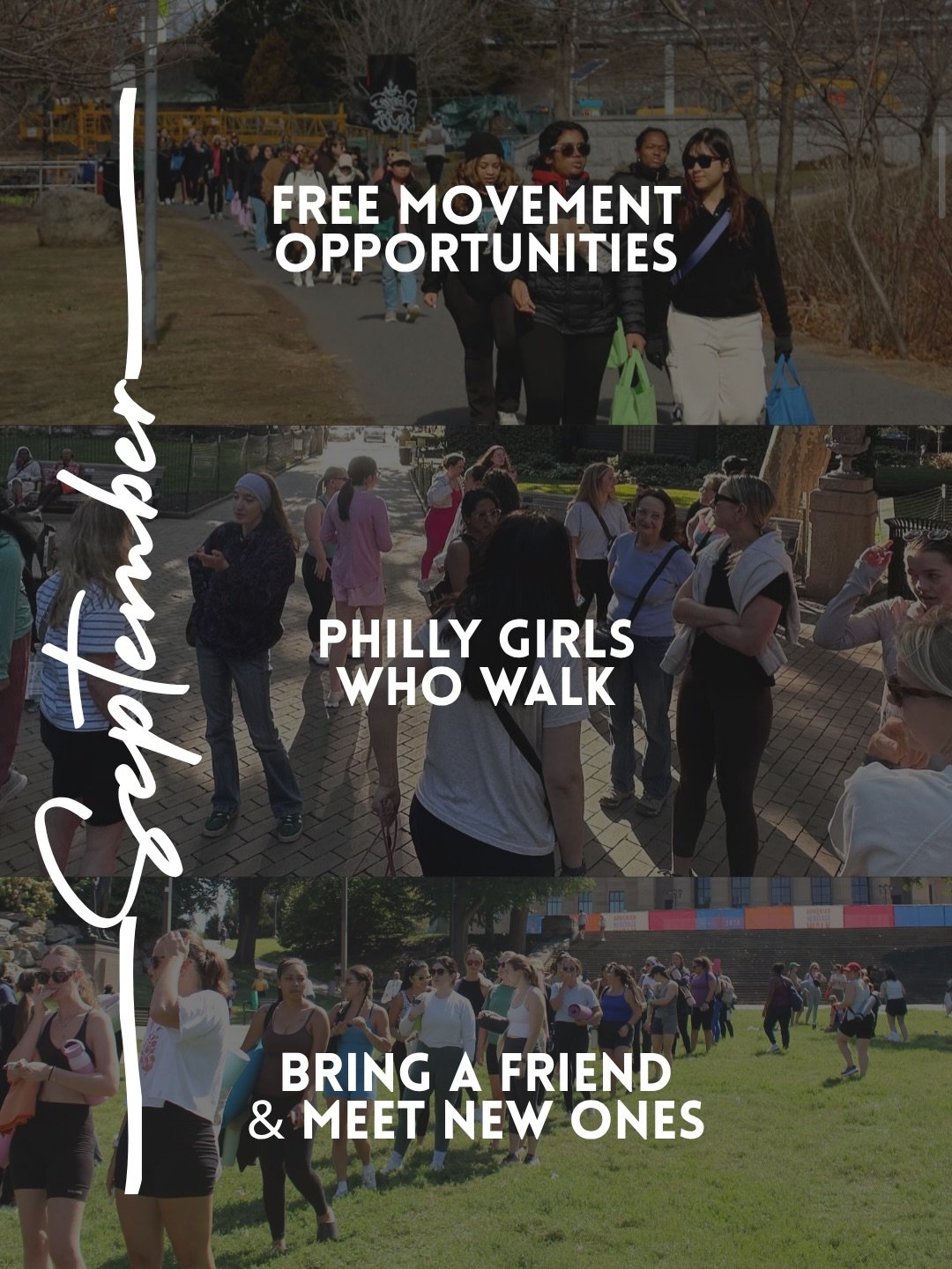 September is here and we have 6️⃣ more 🆓 opportunities for you to join us for walking, moving and socializing. Save this post for later or share with a friend who would love to join!

🌼9/10: @courtyardmarriottnavyyard walk, social &amp; giveaway. C
