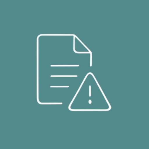 Icon of a document with an exclamation mark inside a triangle indicating a warning or error.