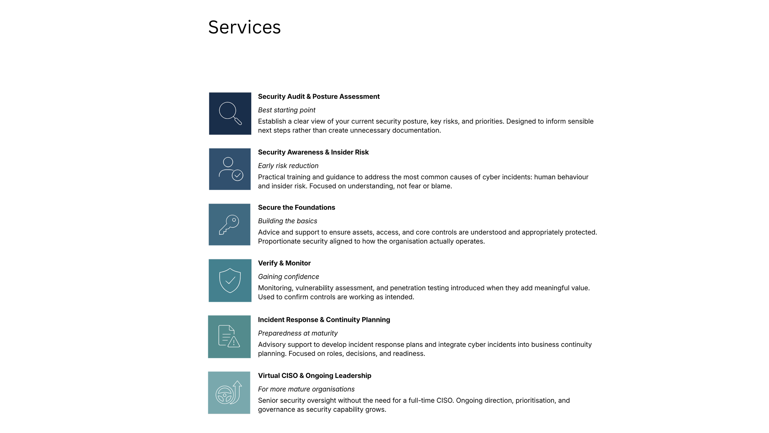 Flowchart with six steps: magnifying glass icon labeled 'Research,' person with checkmark icon labeled 'Plan,' key icon labeled 'Execute,' shield icon labeled 'Secure,' document with warning icon labeled 'Review,' and globe with arrow icon labeled 'Optimize.'