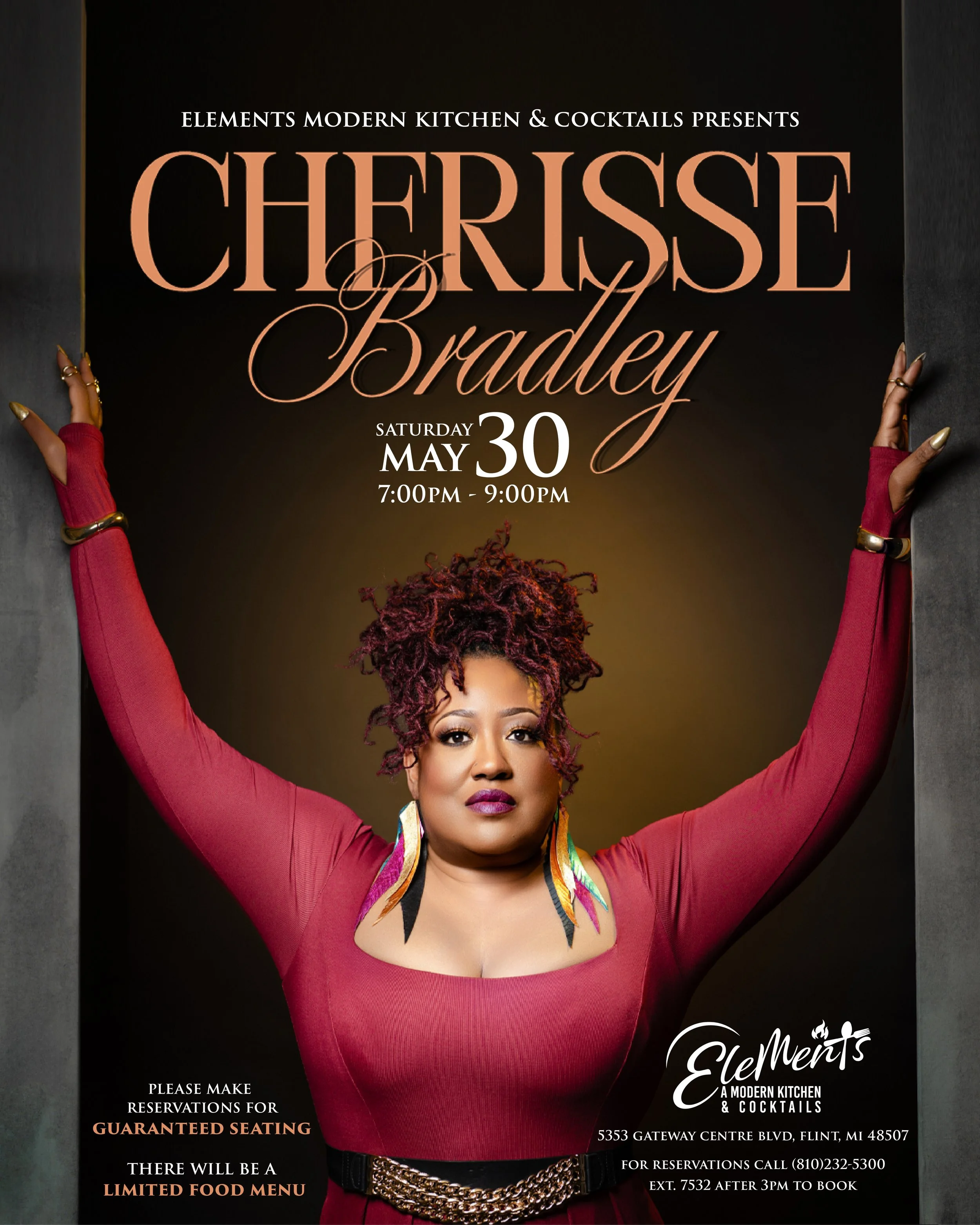 Modern Elements Kitchen & Cocktails Presents Cherisse Bradley