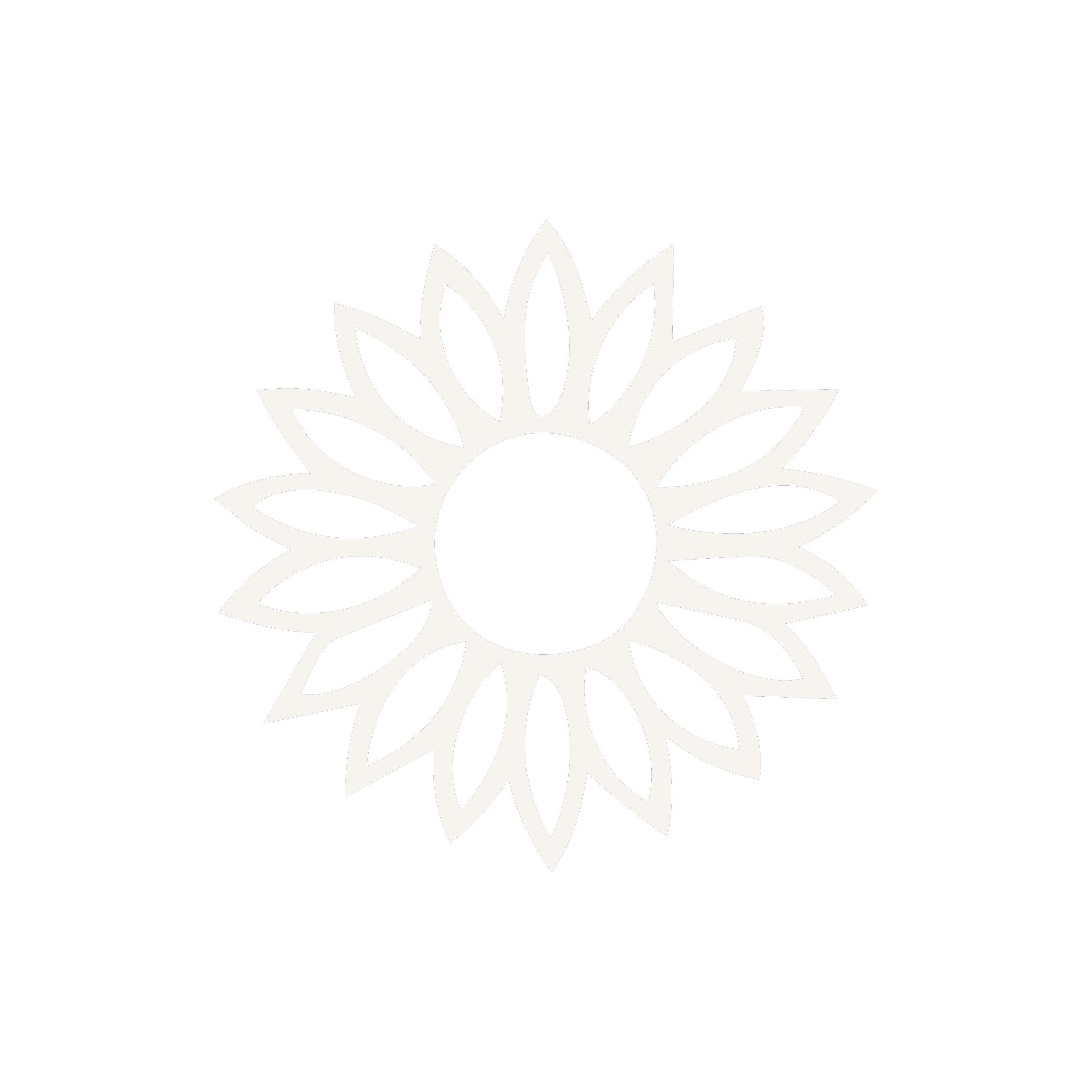 Black and white silhouette of a sunflower with detailed petals and center against a black background.