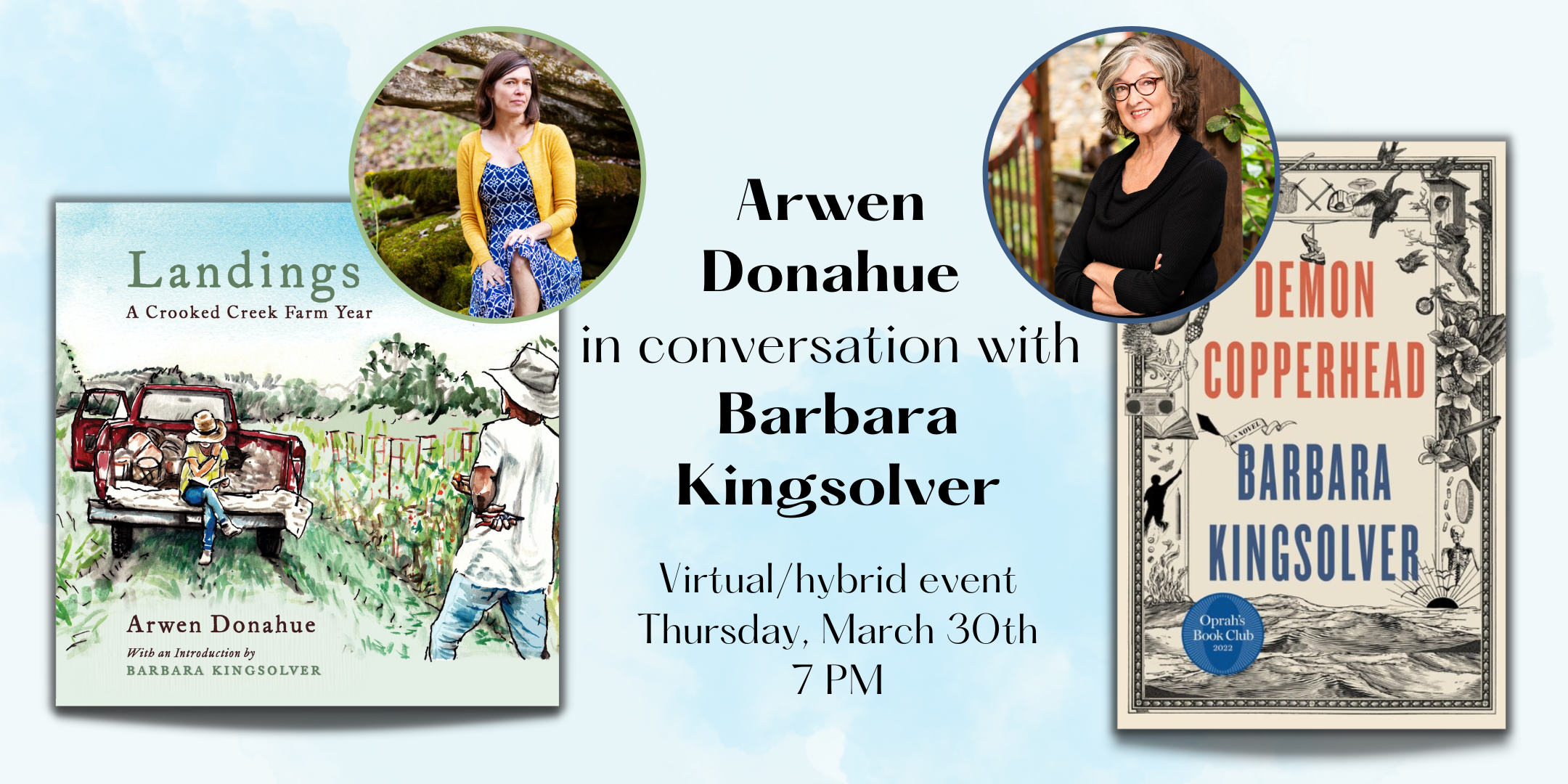 Barbara Kingsolver in Conversation with Arwen Donahue on March 30th