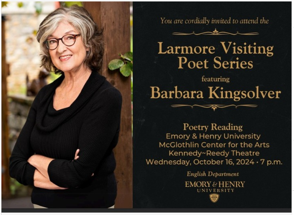Fall 2024 Visiting Larmore Poet: Barbara Kingsolver