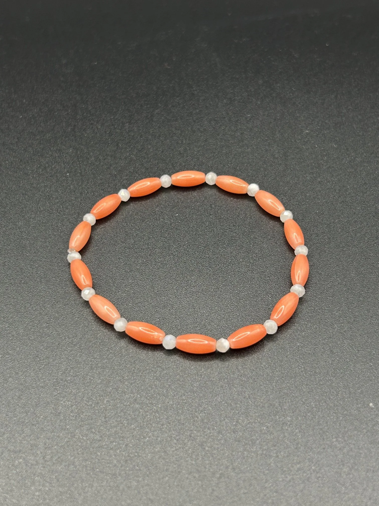 Pink Coral Moonstone Bracelet