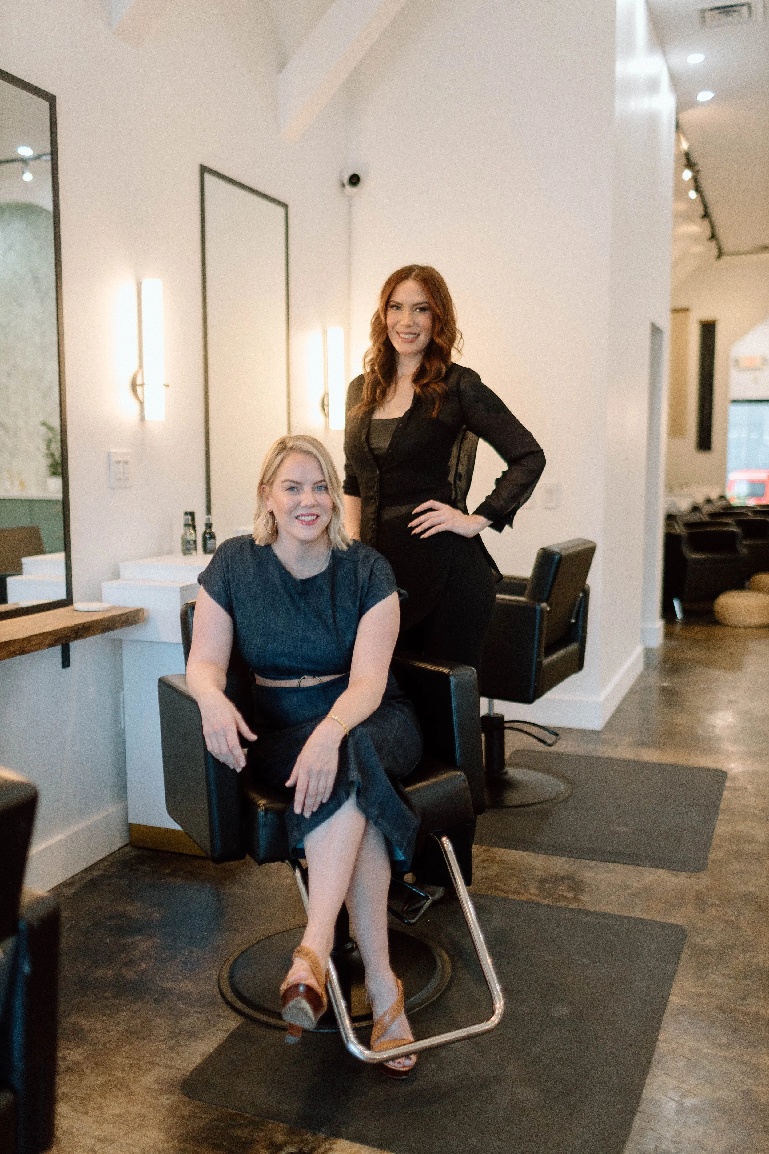 The owners of Collective Hair Co in Houston, Tx. A luxury hair salon specializing in hair balayage, color, precision haircuts, hair styling and extensions.
