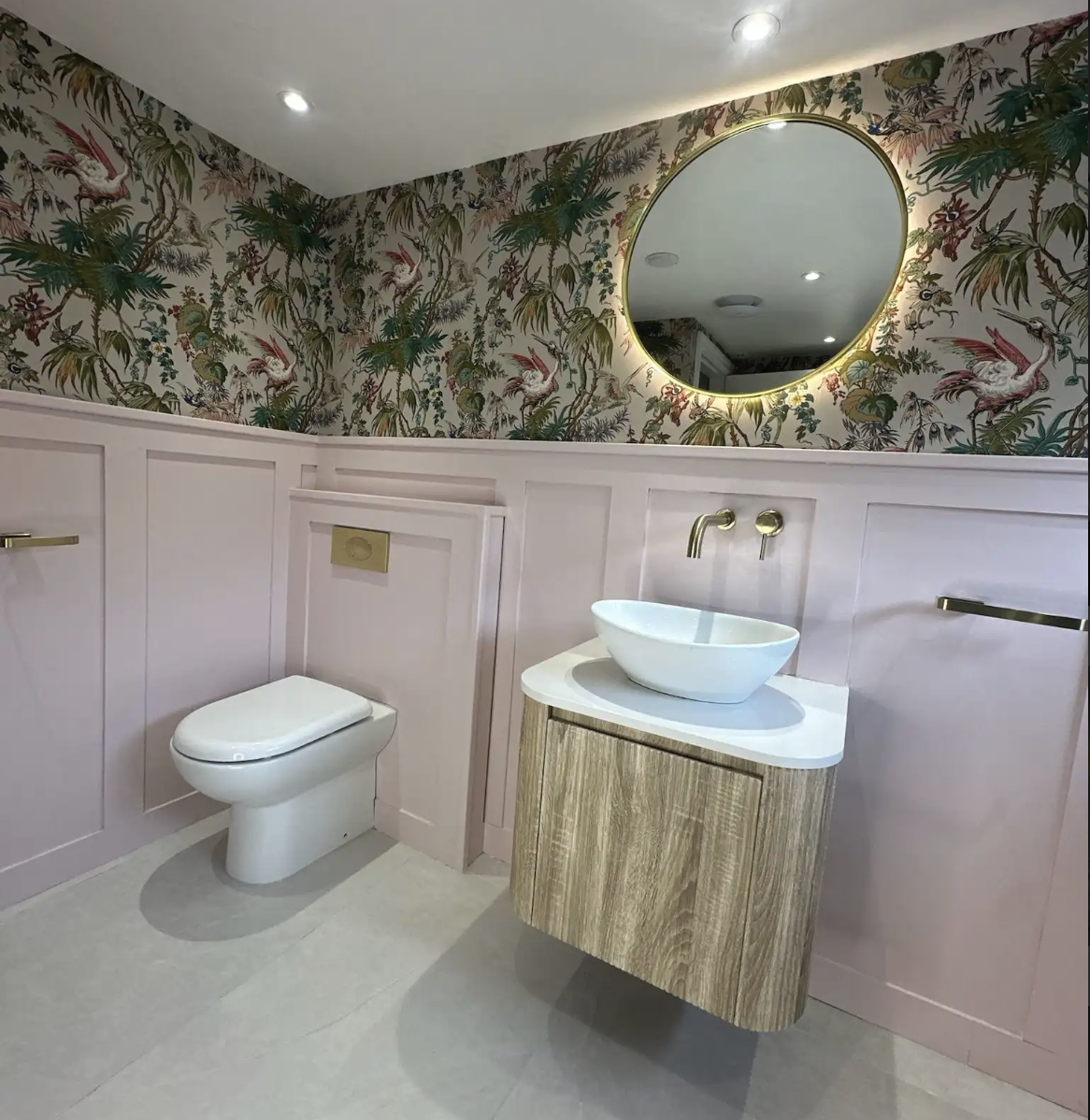 Feature Wallpaper Bathroom Design Cheshire