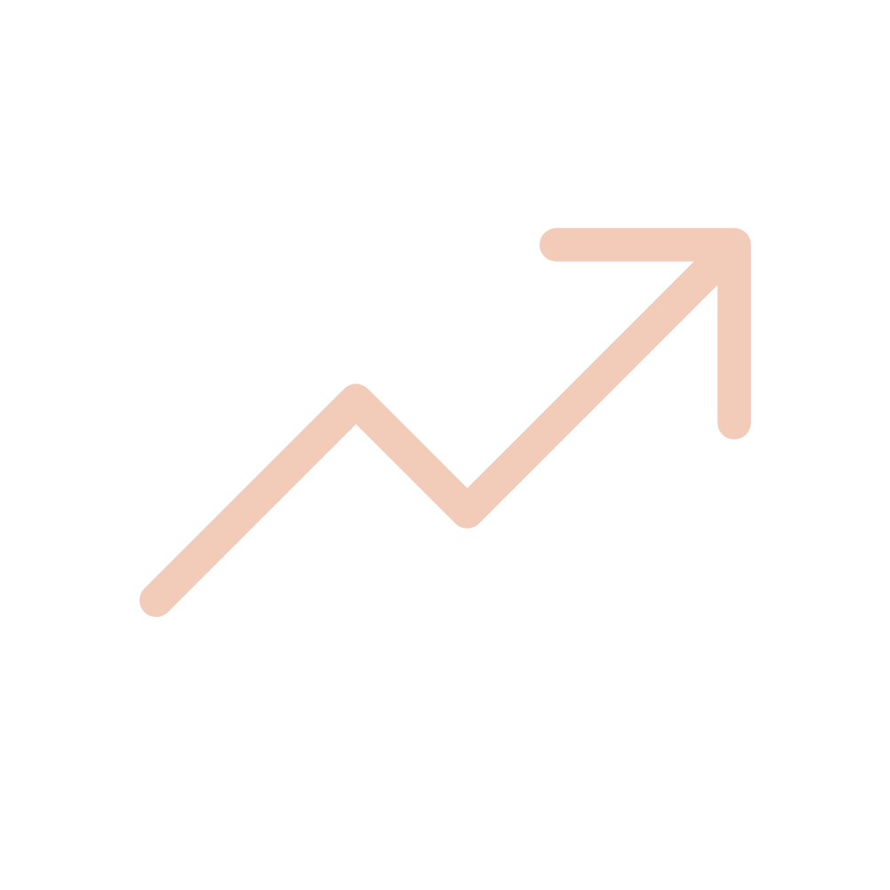 Upward arrow icon representing growth.