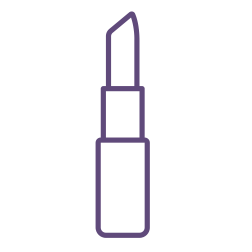 Line drawing of a lipstick with the cap removed.