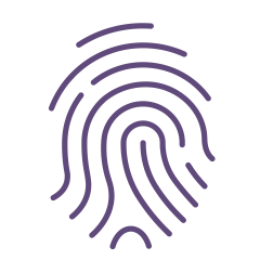 Line drawing of fingerprint icon.