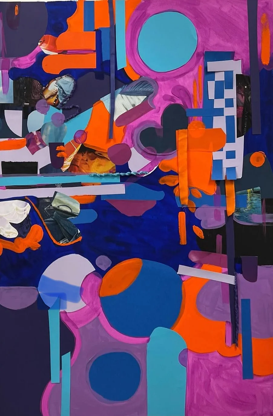 Techno Tides 
29 x 41'' 
Arcylic paint, and paper on paper 