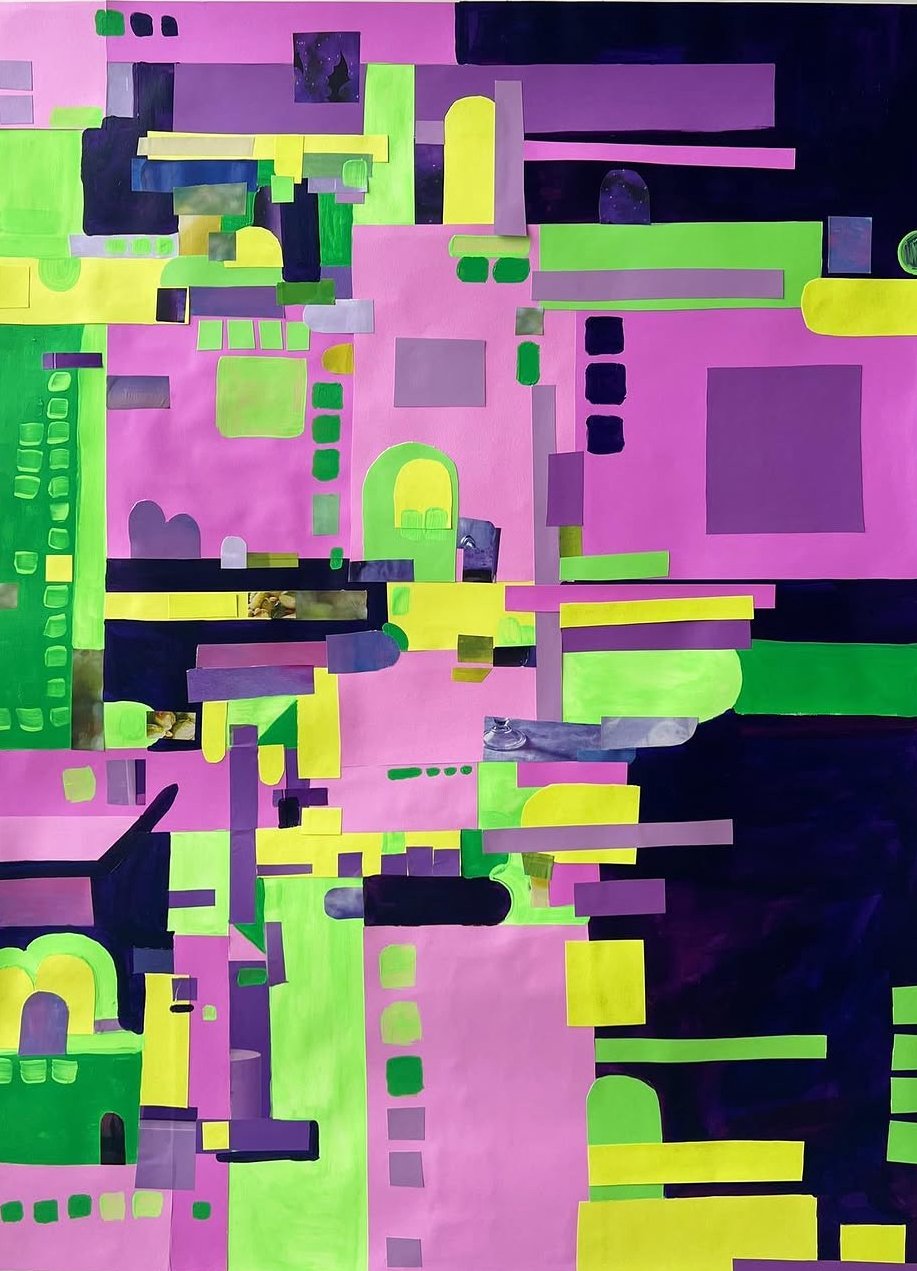 Nightlife Swatches 
29 x 45'' 
Acrylic paint, and paper on paper 