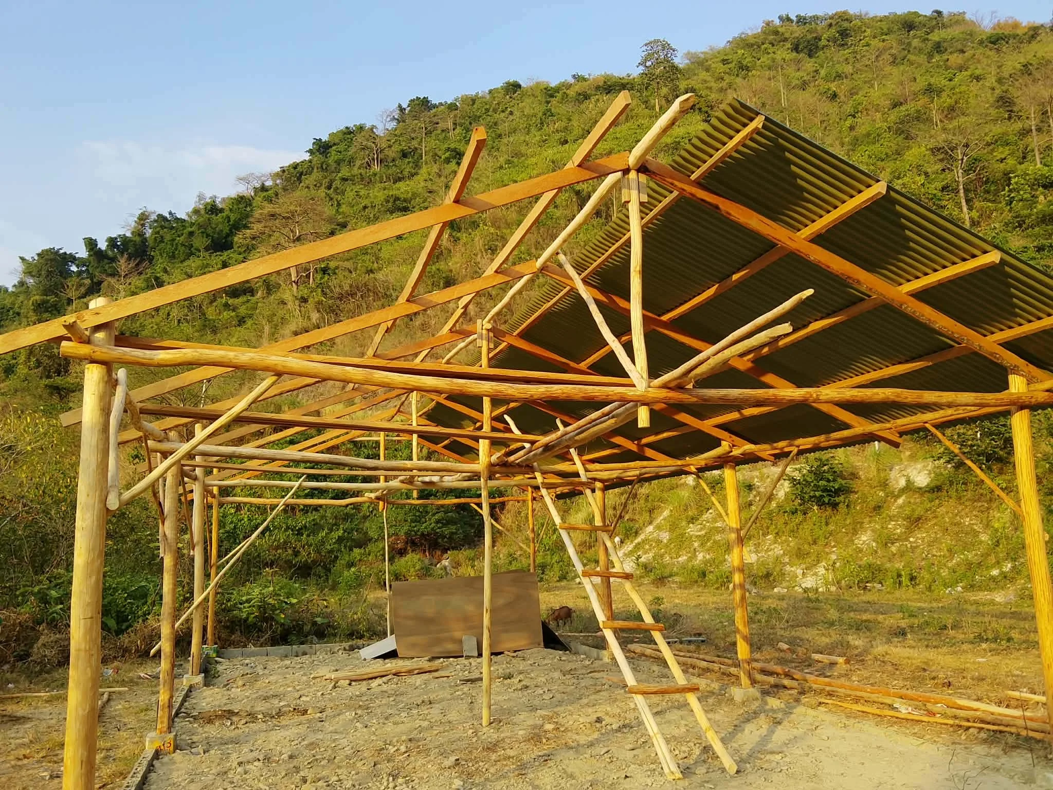 metal roof being added