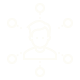 Icon of a person with connected nodes around them, representing a network or social connection.