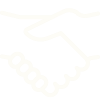 Black and white illustration of a handshake, representing the long-term partnerships model offered to clients at M King & Co.
