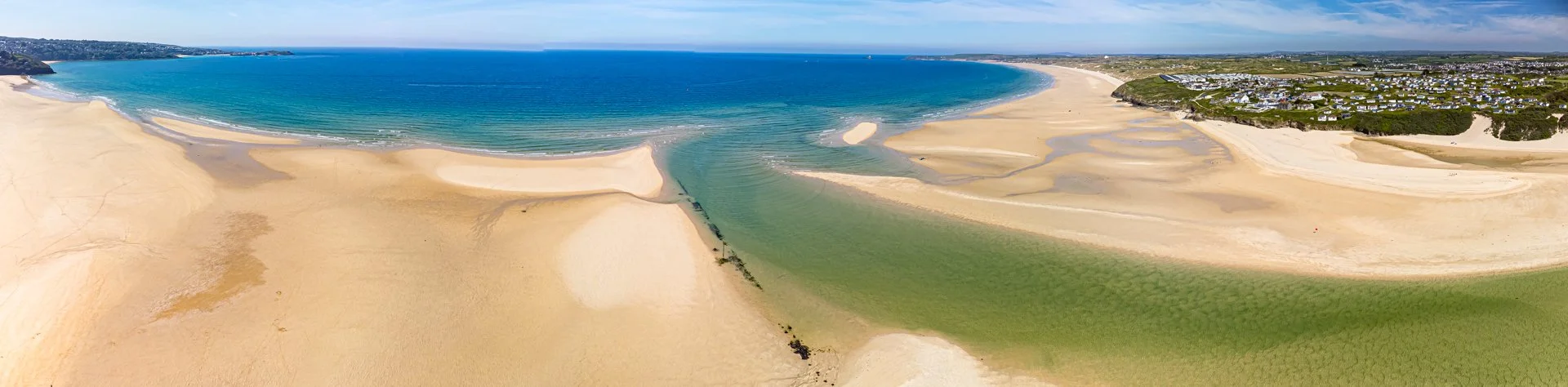 Panorama  of Hayle beaches and estuary