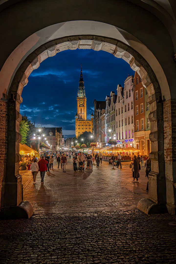 The city Green Gate built in 1560's looking to the Museum of Gdansk & Main Town Hall