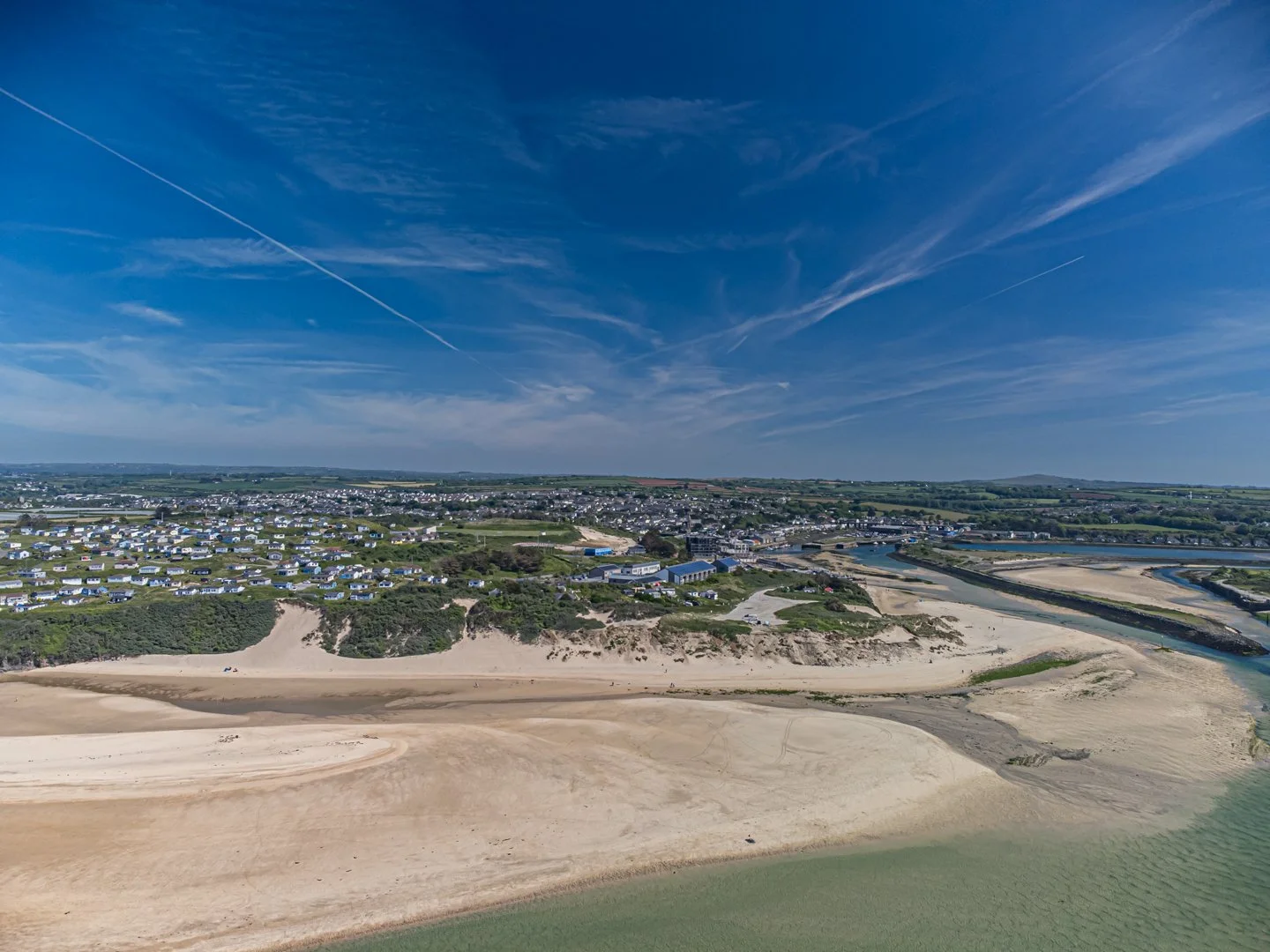 Hayle Beach and the estuary and town in the background.