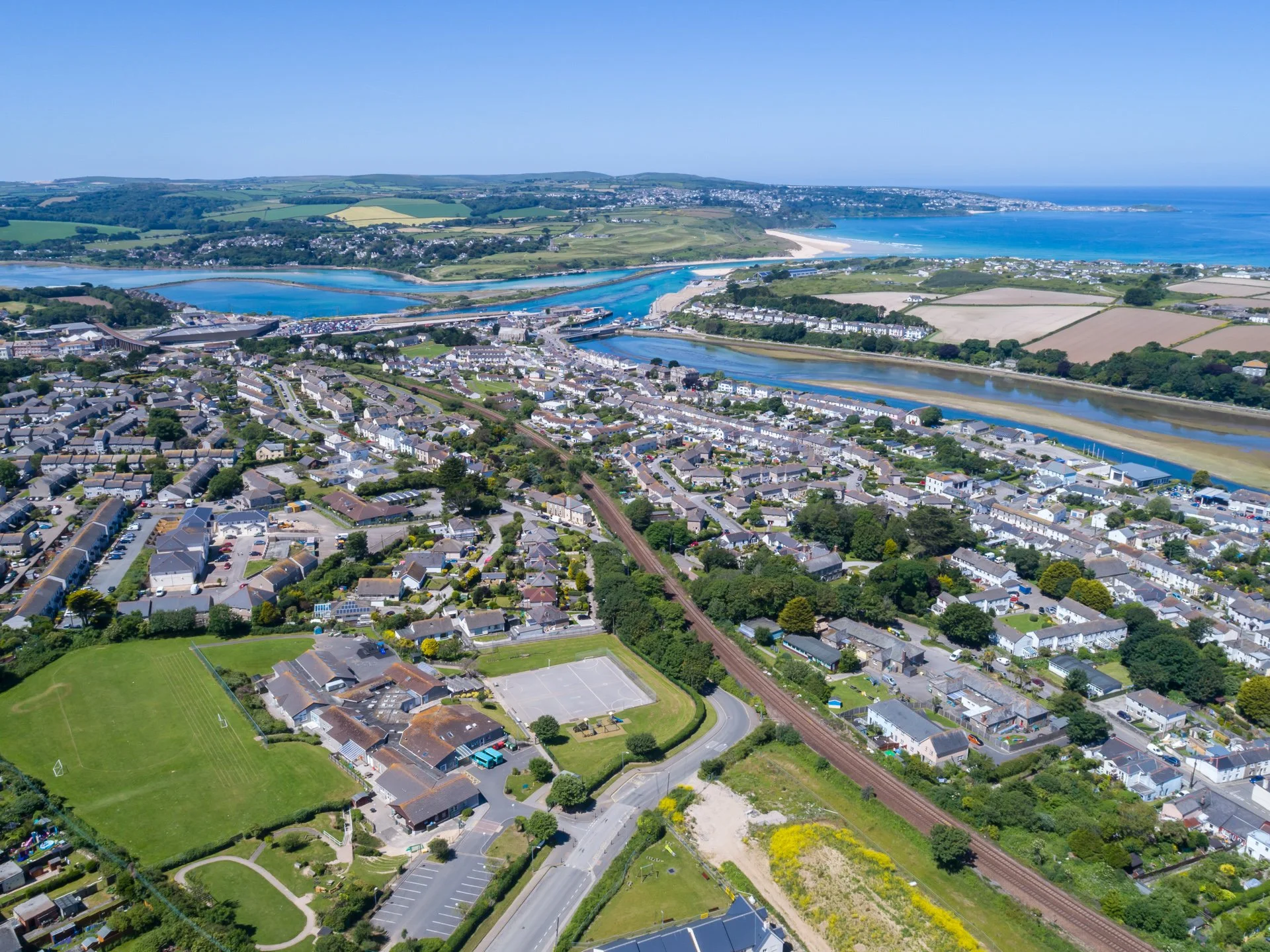 Hayle and St Ives in the distance.