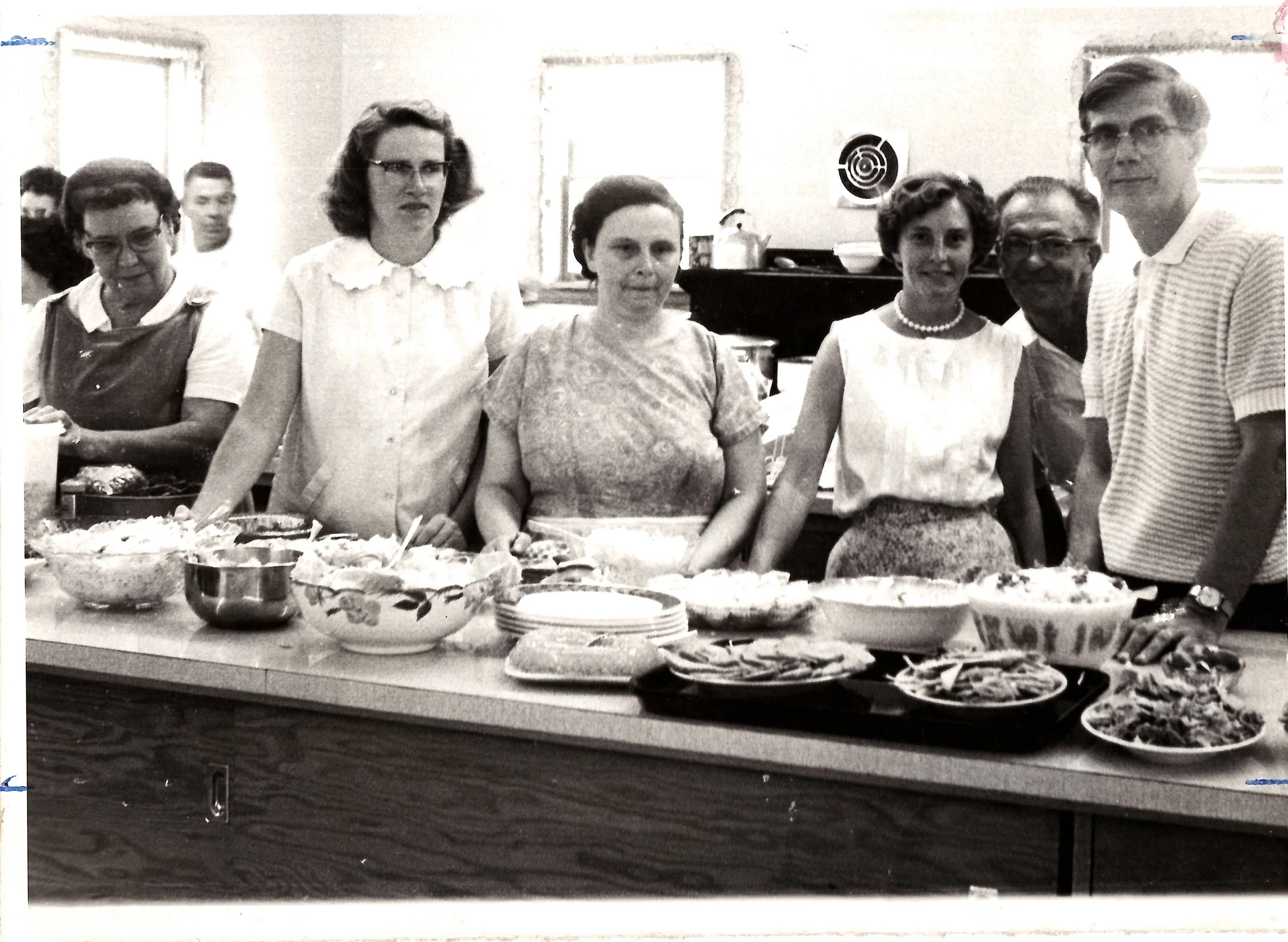 L-R: Sarah Rowe, Janice VanEtten, Ella Quay, Wanda Gordon, Roman Prysecki, Rev Hull