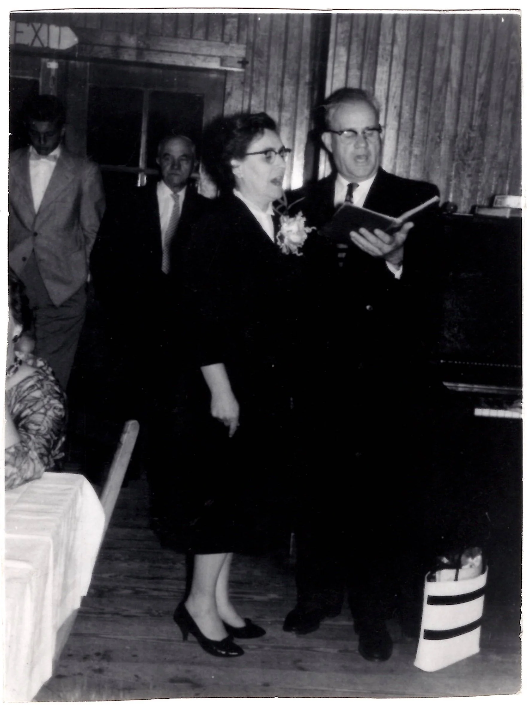 Rev Norman VanderHart, Pastor 1929-45, with his wife. Sept 11, 1959