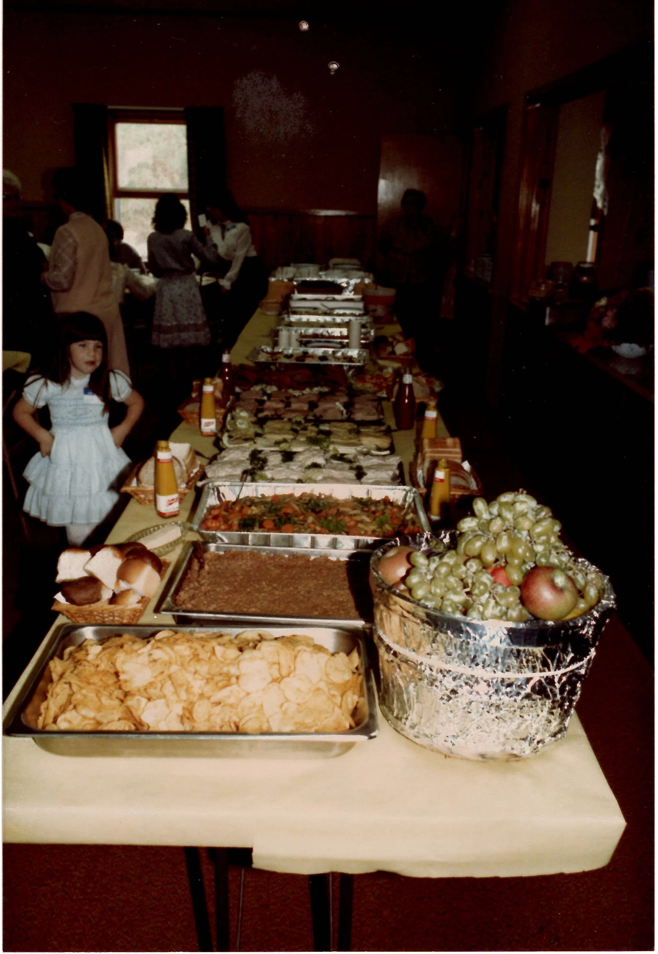 Sept 26, 1982. Buffet at 140th Anniversary Party for Knox Ref Church. (Kim Rochester to the left)