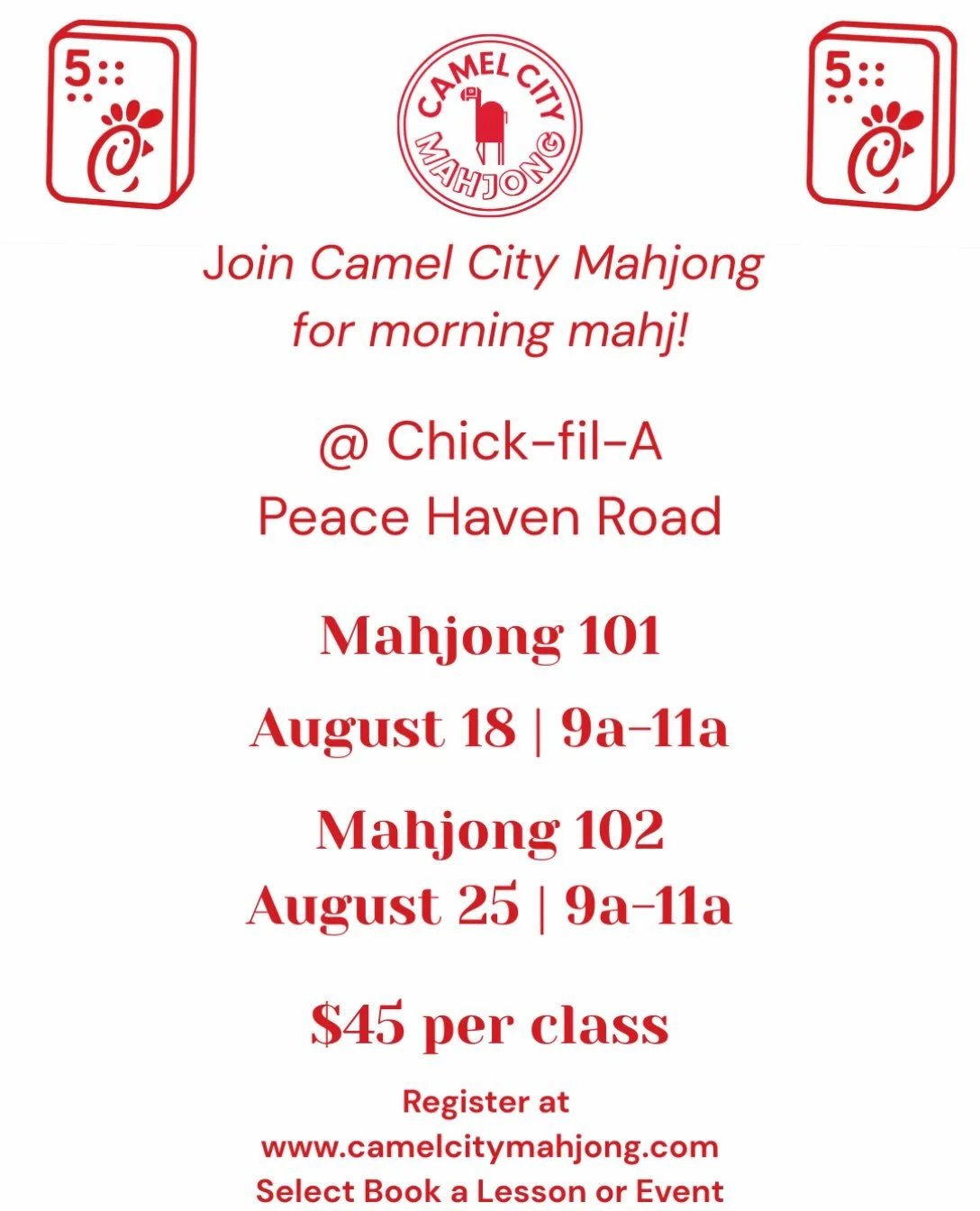 Our morning mahjong lessons at @cfapeacehaven have been a hit! 🀄️☕️

Join us for Mahjong 101, where we&rsquo;ll teach you the fundamentals&mdash;from setting up the game to the Charleston and building winning hands.

Already taken a lesson? Mahjong 