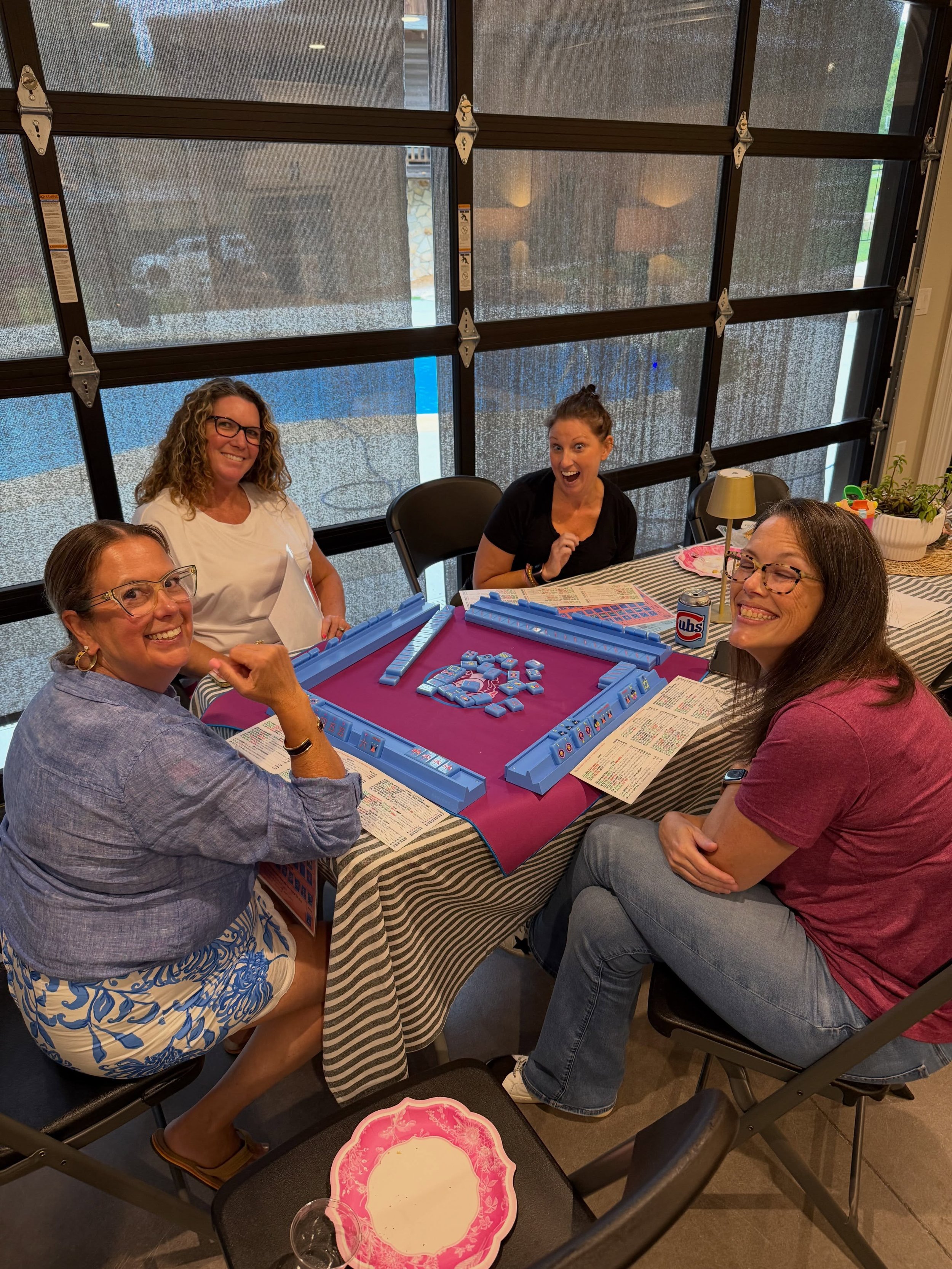 Such a fun night teaching these neighbors how to play Mahjong! They are excited to be adding a new game into their weekly game nights. Mahjong is a great way to connect with friends, family and neighbors. Reach out to us to book your own private less