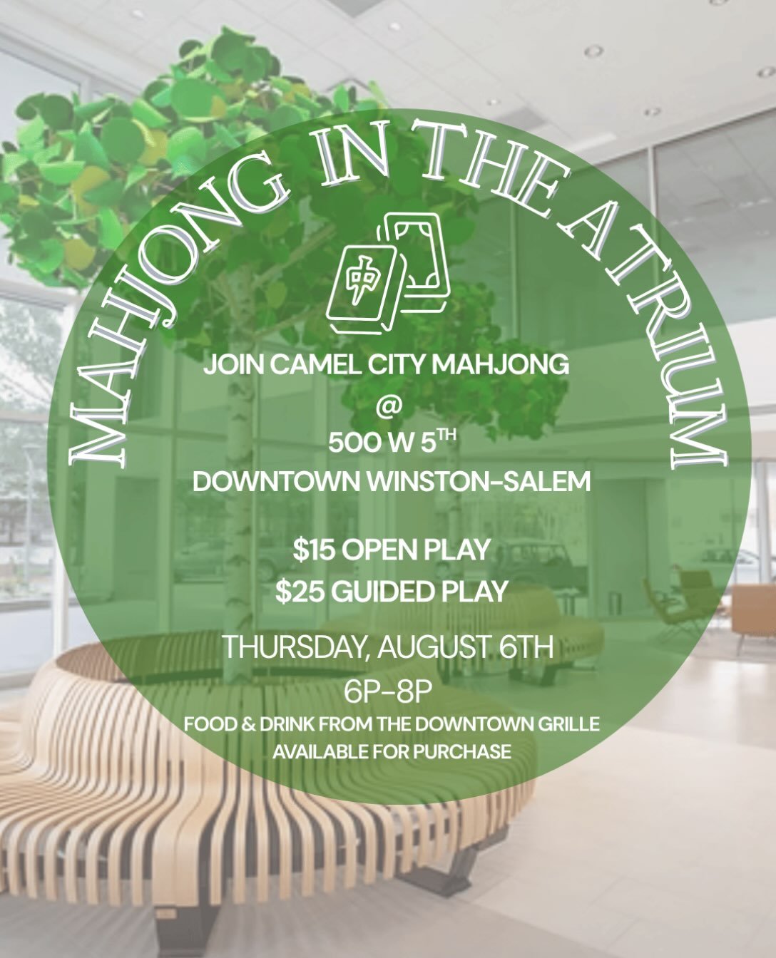 We&rsquo;re back @500west5th, one of our favorite spots for Guided &amp; Open Play! The space is bright, welcoming, and the perfect place to enjoy an evening of mahjong with friends.

Camel City Mahjong instructors will be on hand throughout the even
