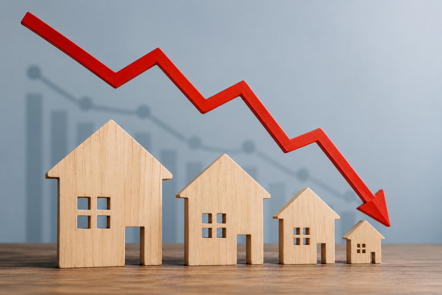 A picture illustrating the recent decline in home prices in Ontario