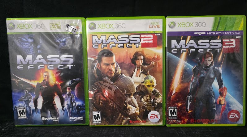 XBOX 360 Mass Effect, Mass Effect 2 and Mass Effect 3