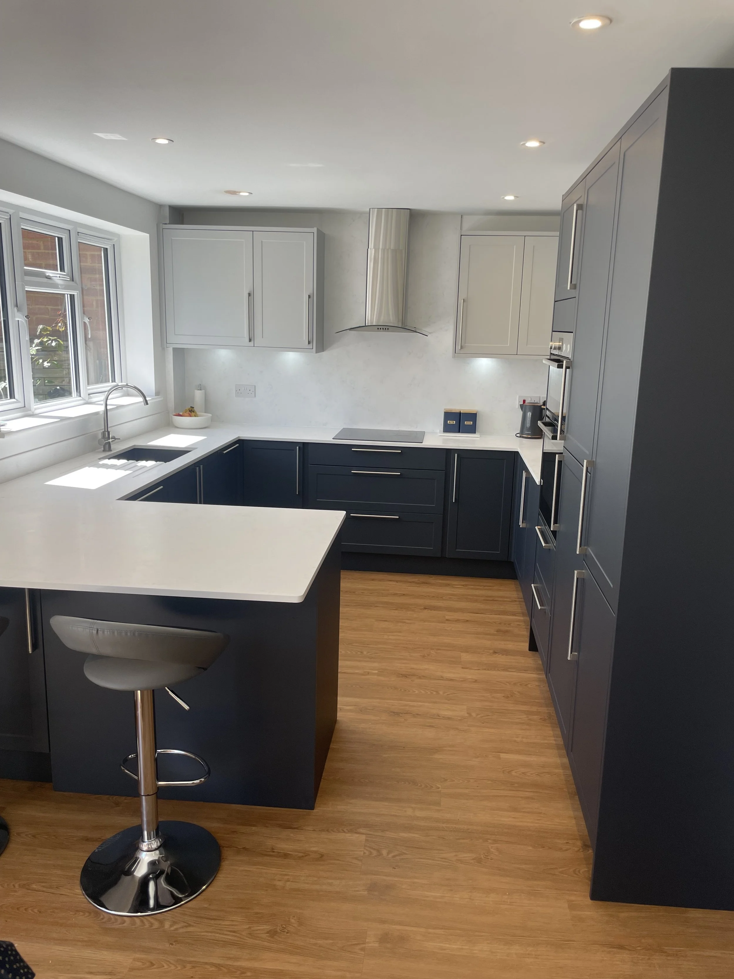 Magnet Kitchens, Dunham Midnight & Dove grey shaker style.