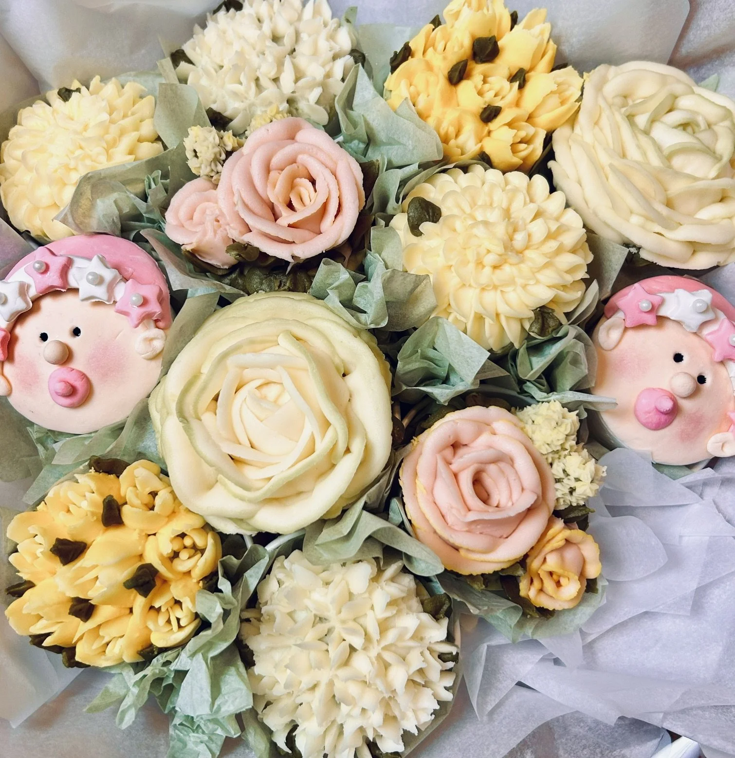 Baby Shower Floral Cupcakes