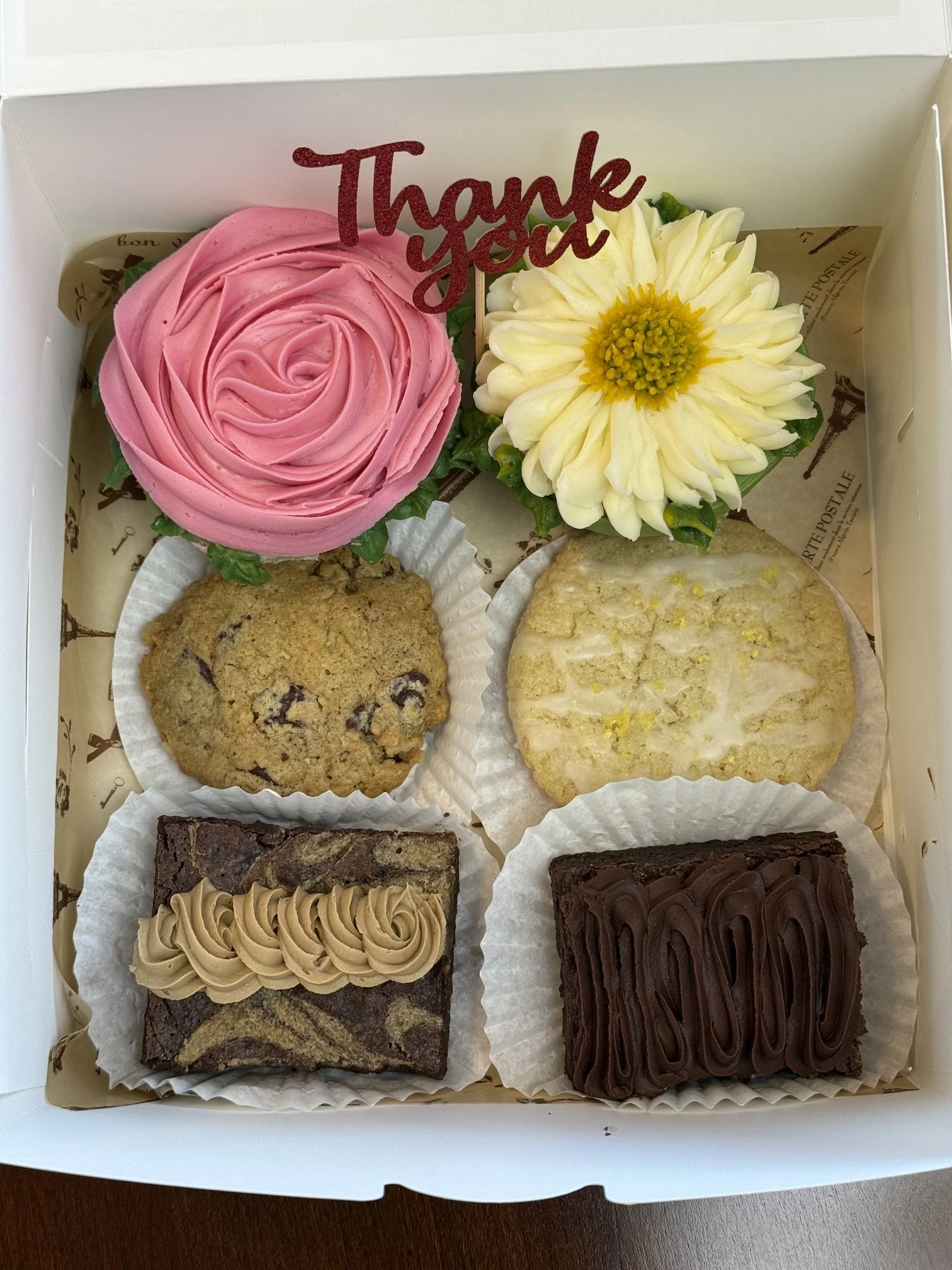 Floral Cupcakes and Baked Goods for Thank You Gift
