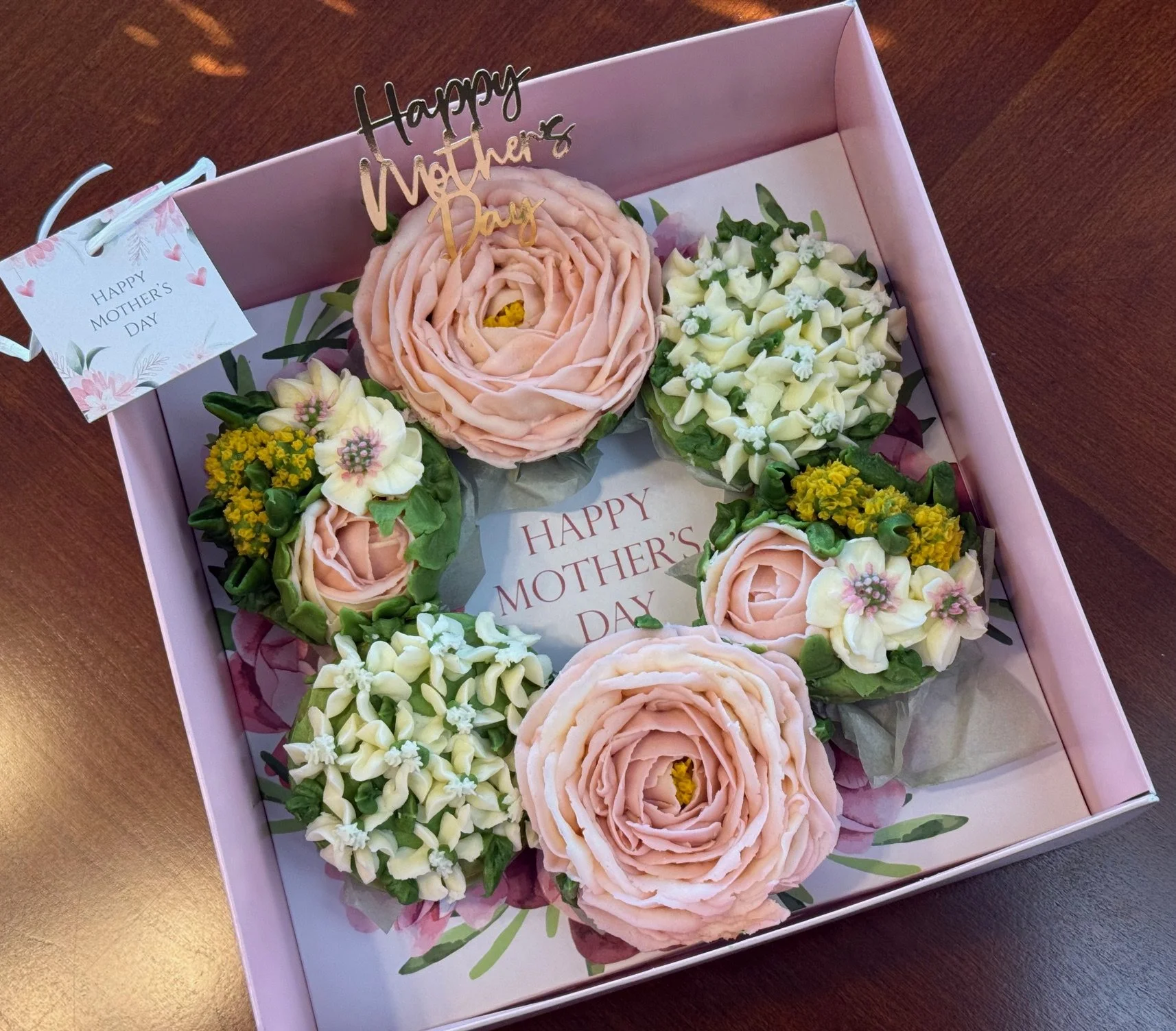 Mother's Day Floral Cupcake Boxed