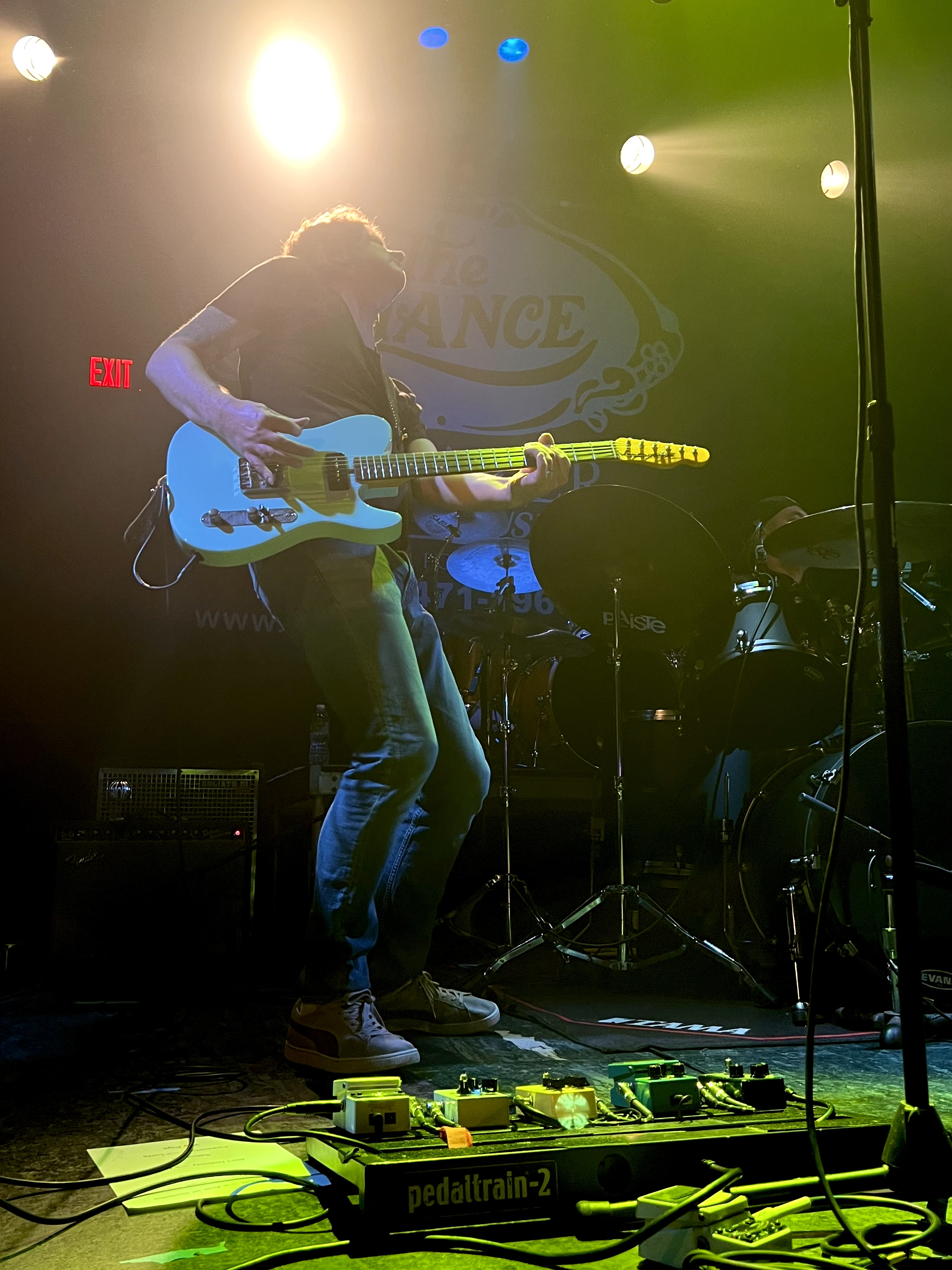 Rockin' out at The Chance Theater in Poughkeepsie, NY. T-Style guitar built by Walt Yahn