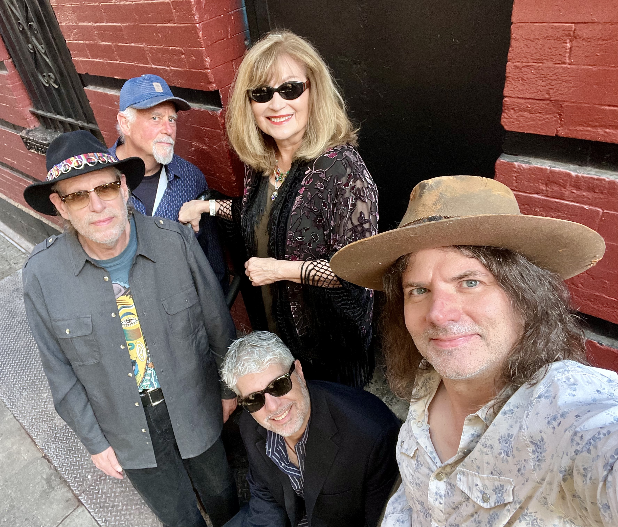 Professor Louie & The Crowmatix about to play Cafe Wha? in NYC - Professor Louie, Frank Campbell, Eric Puente, Miss Marie, Todd Mihan