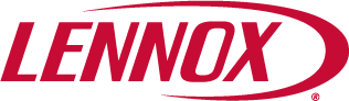 Lennox logo with bold red text and a curved underline.