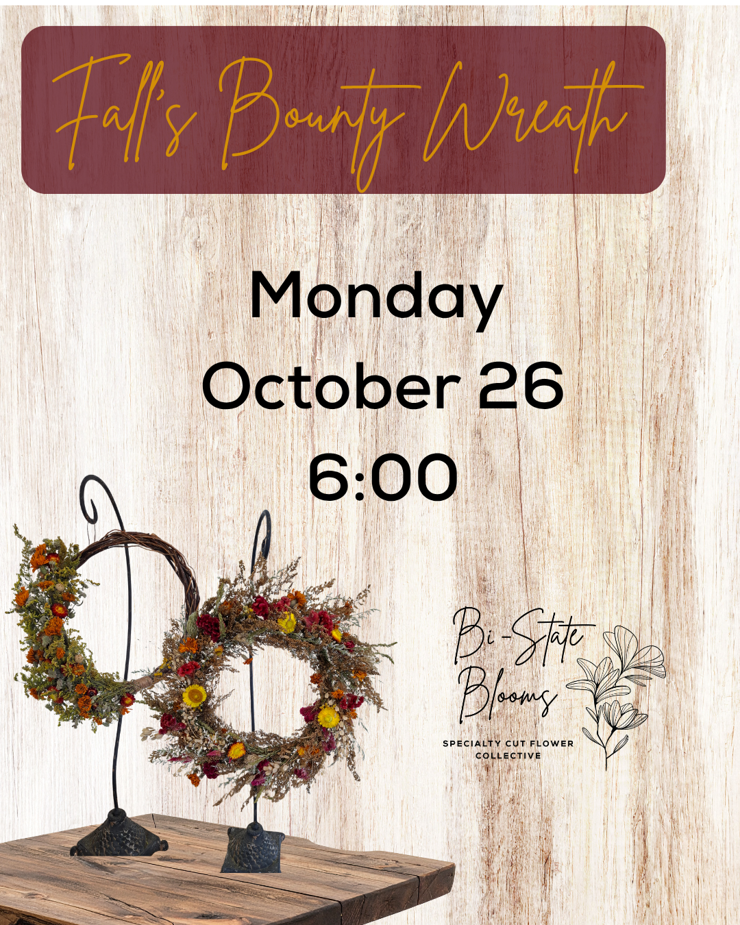 Fall's Bounty Wreath - Monday, October 26th