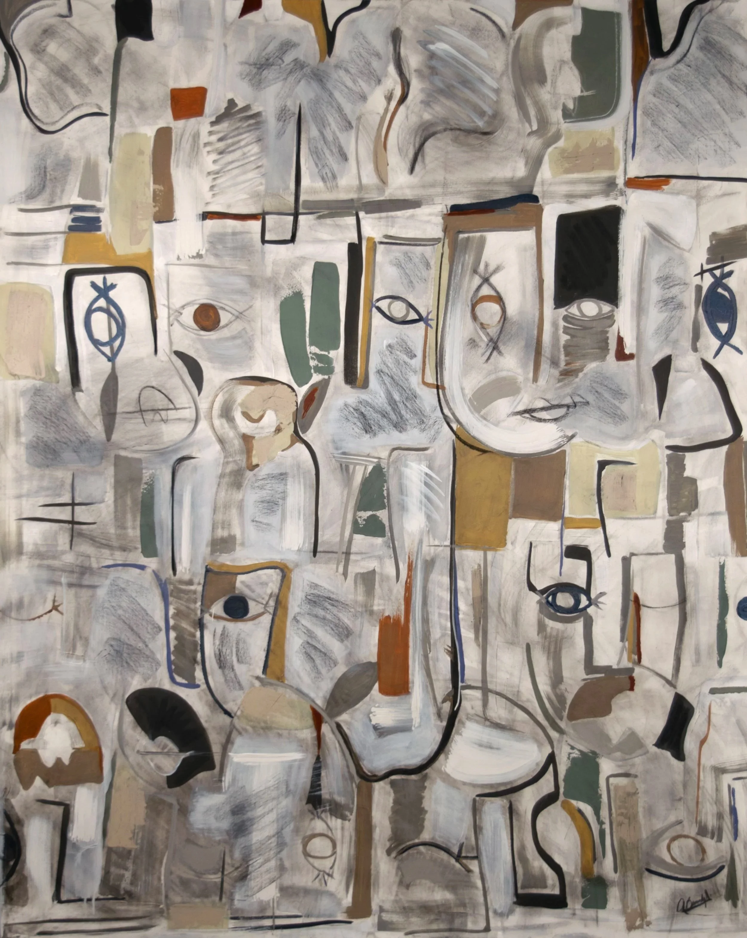 Hidden in Plain Sight 2026 — Mixed media on canvas 48 × 60 in