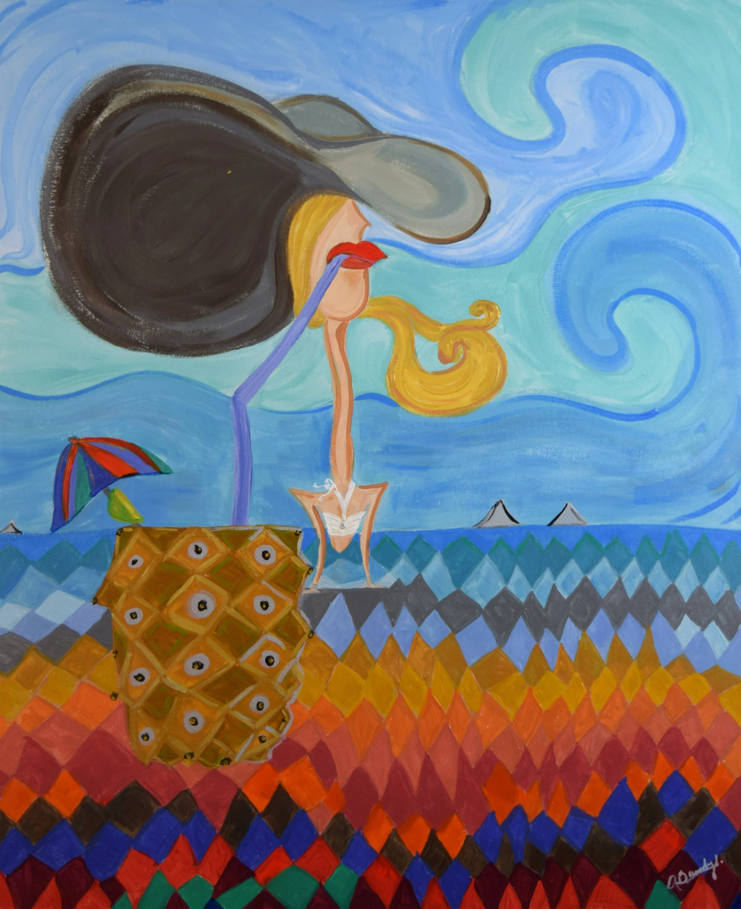 SwimmingWithSharks-30x36-Acrylic.jpg