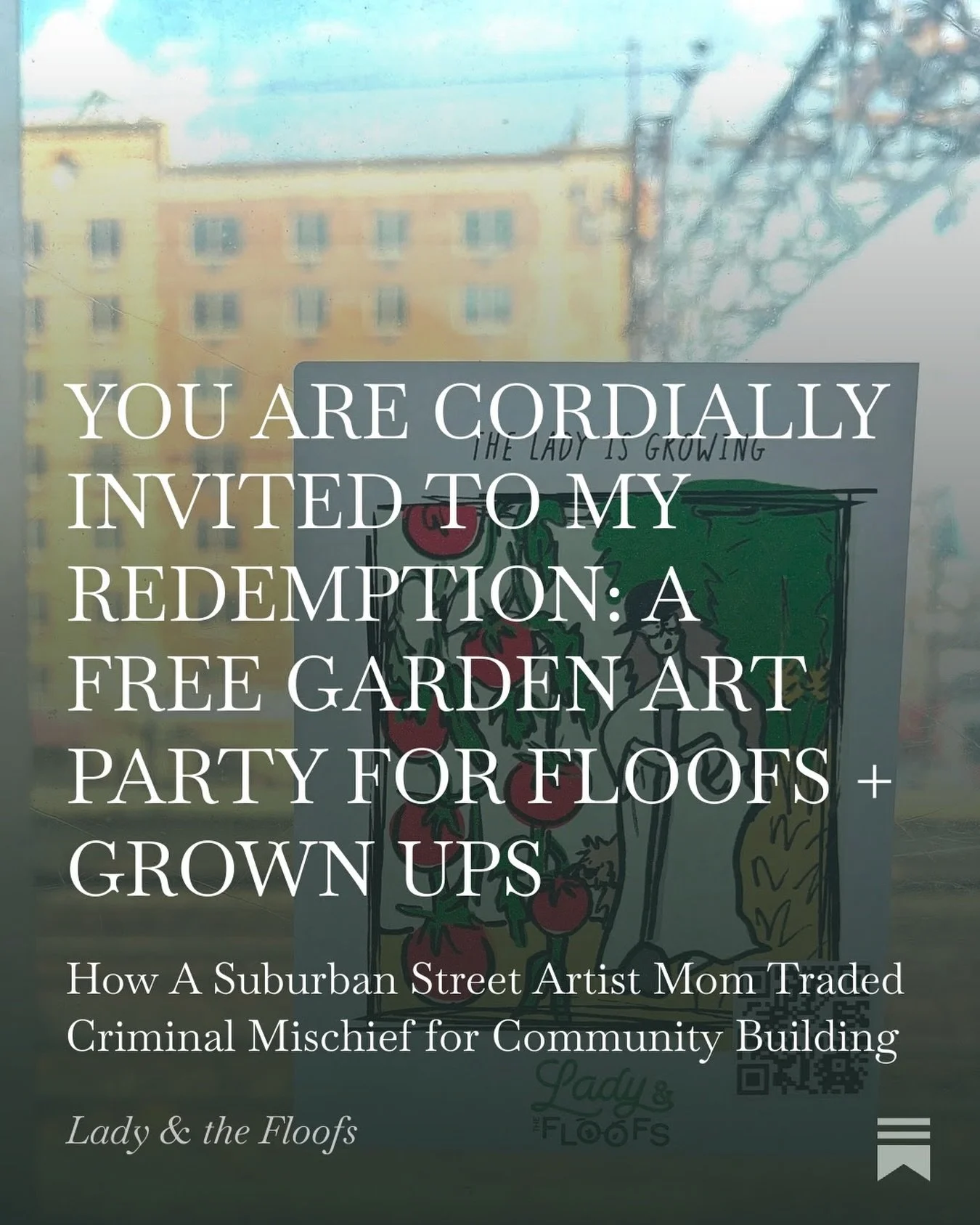 The Universe and @elanazimmerman_realestate rewarded me for giving up my life of crime. Read about how I found the light and a legitimate, law abiding public art project in my latest Substack rumination. 🚨SPOILER ALERT&mdash;it ends with a free gard