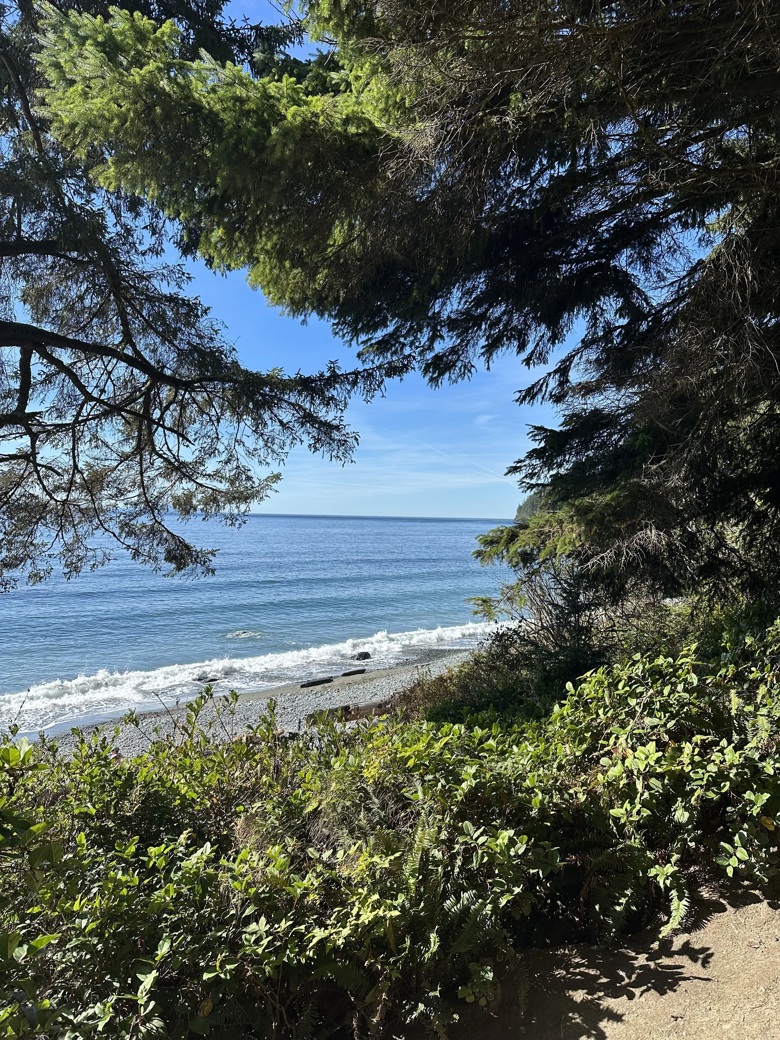 On a hike to Mystic Beach