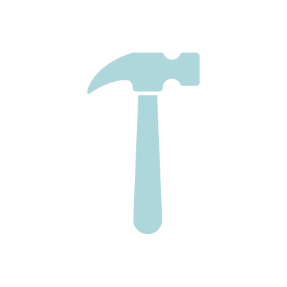 Light blue hammer icon