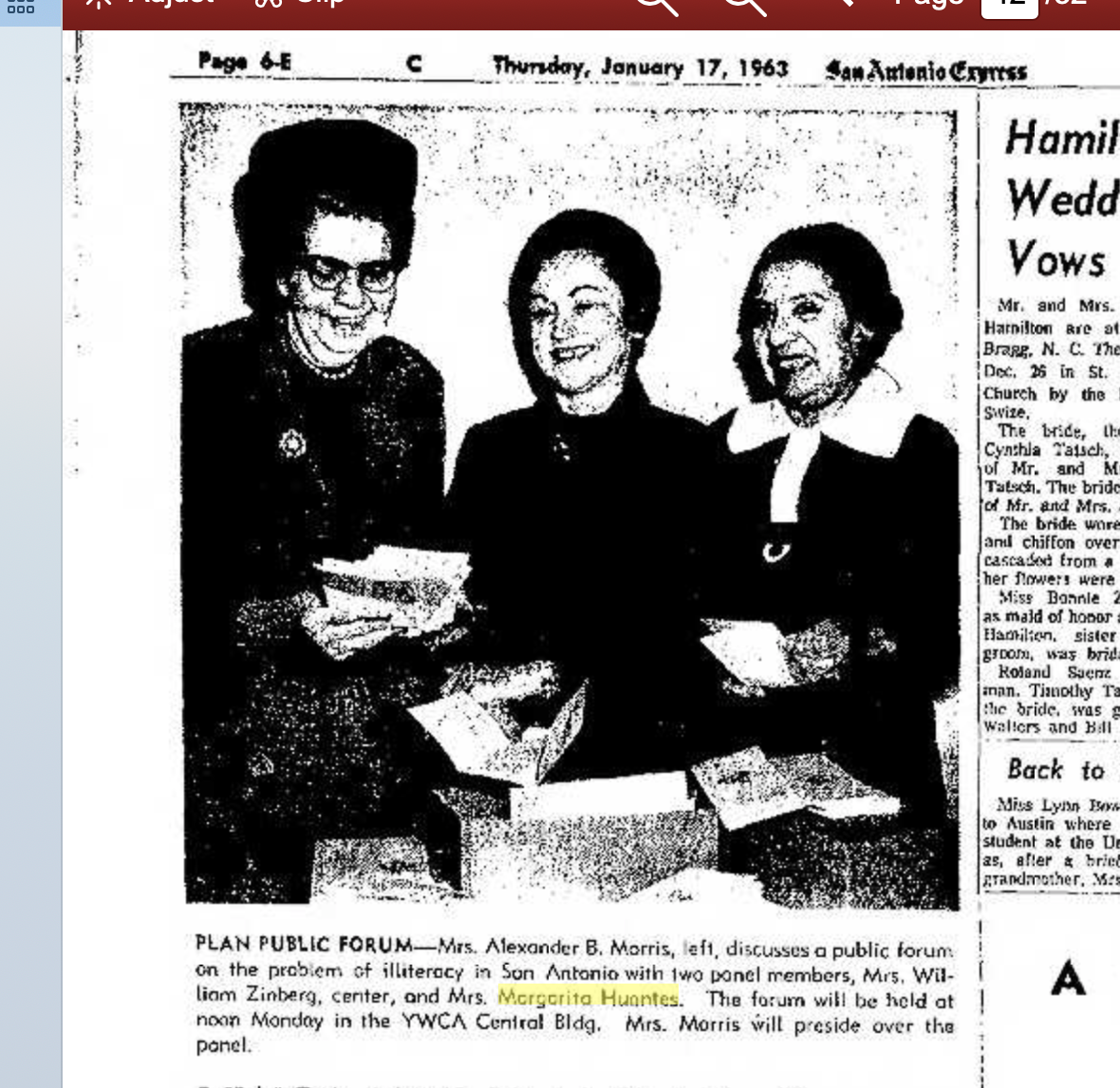  Public Forum on the problem of illiteracy in San Antonio-Express 1963. 
