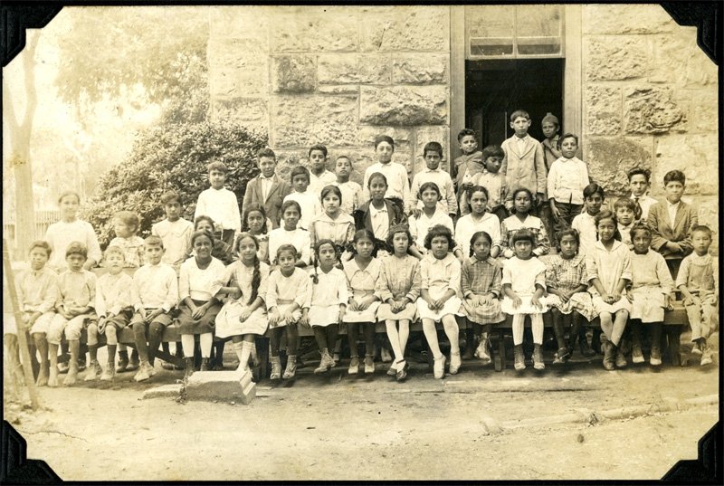 Arcadia H. Lopez attended Navarro School, here in first grade, circa 1917