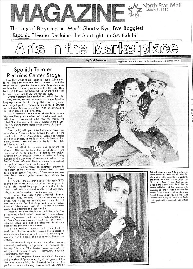 "Spanish Theater Reclaims Center Stage," March 3, 1982, Magazine, March 3, 1982