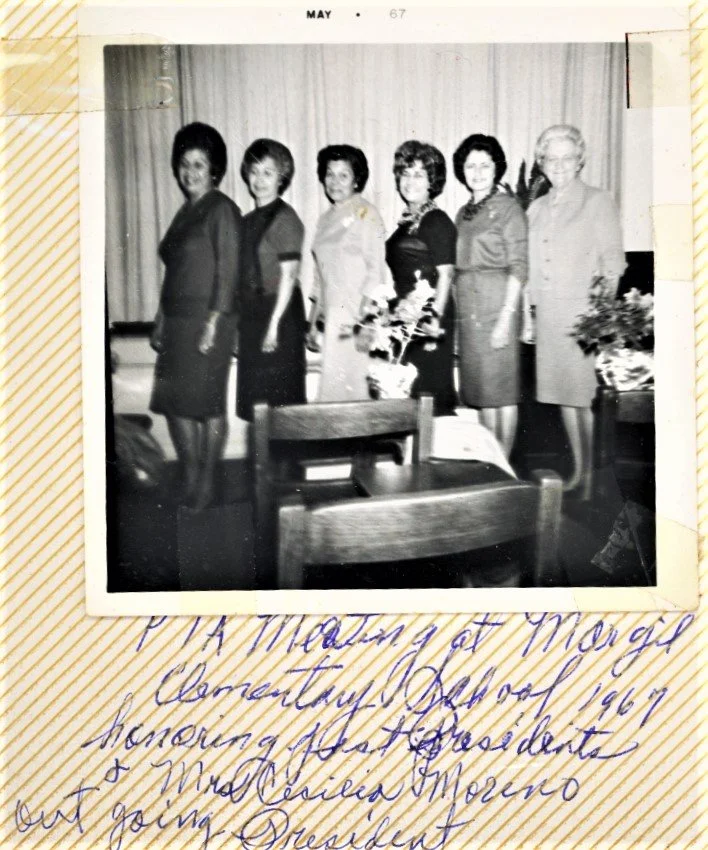 Cecilia Moreno, outgoing president of Margil Elementary PTA, 1967, Courtesy of Beatrice Moreno